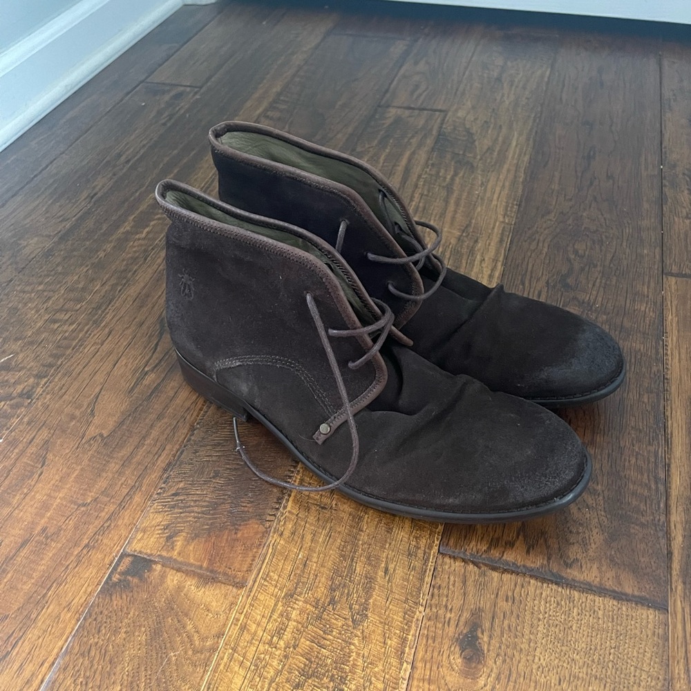 Fly London Melm Dark‎ Brown Suede Chukka Boots Mens EU 44 Made in Portugal